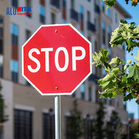 Panneau de signalisation routière réfléchissant en aluminium durable pour voiture, triangle de signalisation, panneaux de signalisation routière, noyau ignifuge, imprimé UV, marque Alumetal