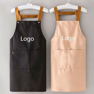 Delantales de Cocina Unisex de Lona con Logotipo Personalizado, Impermeables y Resistentes al Desgaste, con 2 Bolsillos Amplios para Cafeterías, Restaurantes y Cocina - Product Image 2