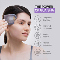 Masseur facial Gua Sha et rouleau de jade pour le cou avec cristal de poudre naturelle et support en alliage de zinc