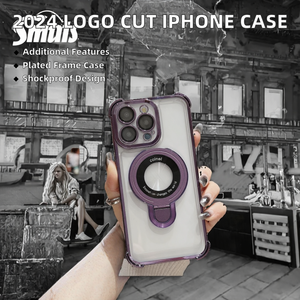 2025 biểu tượng cắt từ bốn góc rơi trường hợp điện thoại Electroplated khung đứng tương thích cho <span class=keywords><strong>iPhone</strong></span> 17 16 Made <span class=keywords><strong>Durable</strong></span> PC OPP - Product Image 3