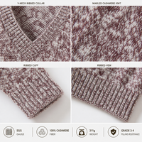 Pull en cachemire 100% européen pour femme, col en V, manches longues, coupe ample, tricoté à la machine, 15,5 microns, vente en gros d'usine pour l'hiver