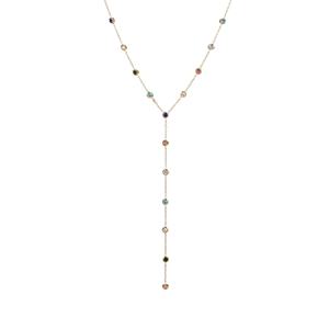 قلادة كريستال قوس قزح من الفولاذ المقاوم للصدأ على شكل Y قلادة من الماس الناعم مقاوم للماء قلادة قلادة ملونة للنساء - Product Image 6