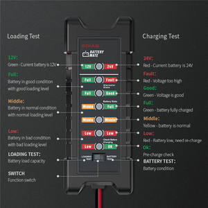 BM410 4V/12V Intelligenter LED-Autobatterietester mit Lasttest-Clip-Version Schwarz Fahrzeug-Fehlerdetektor - Product Image 3