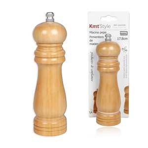 * OUTLET * macinapepe in legno, macinapepe e sale, Beige, 17.8cm-casa e giardino/articoli per la casa - Product Image 2