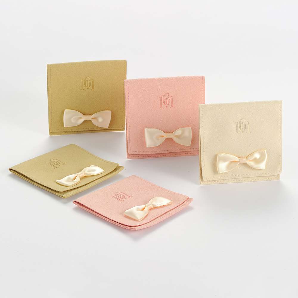 Pink 8*8cm Bow pouch
