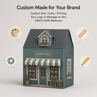 Boîte cadeau personnalisée en forme de maison de Noël avec couvercle articulé, imprimée, pliable, vente en gros, directement de l'usine pour la vente au détail et les cadeaux
