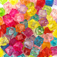 Perle Carrée Facettée en Acrylique Cristal Transparent la Plus Populaire, Vente en Gros, 10 mm, Sac de 500g, pour la Confection de Sacs