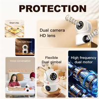 Caméras de sécurité IP WiFi PTZ à double objectif, signal 2,4 GHz, surveillance intérieure/extérieure, vente chaude, protection de la maison