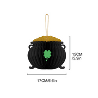 Décorations suspendues en papier nid d'abeille 3D vert, magnétiques et réutilisables, pour la Saint-Patrick 2026 et Pâques, avec trèfle, mouton et porte-monnaie, style irlandais