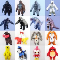 Costumes de mascotte de poupées gonflables multiples, lapin, oiseau, gorille, ours polaire, panda, dragon.