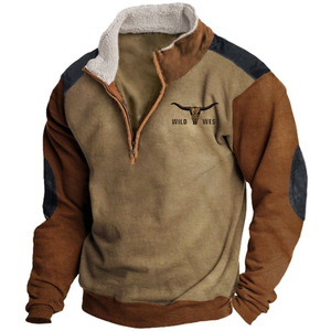 Vintage Men's Zip Sweatshirt Hoodie Printing Sublimation Zipper Pullover Sports Outdoor Jacket Custom Printed Polyester Hoodies