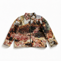 Blouson Bomber Homme Hiver Style Urbain Patchwork Fermeture Éclair Service OEM Disponible Doublure Jacquard Coton Soie