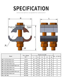 Penjepit Konektor Bimetalik Tembaga dan Aluminium JBTL 2 Baut, Penjepit Alur Paralel untuk Pemasangan Listrik, Pemasok Pabrik - Product Image 6