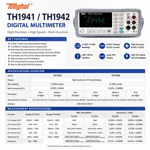 Multimètre numérique Tonghui TH1963A TH1953 à 6 chiffres, haute tension 1000V, True RMS, enregistrement de données USB, V/A/Q/Fréq/Capacité - Product Image 5