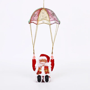 Venta caliente colgante rotación Santa Claus juguetes paracaídas Santa muñecas eléctrico Musical árbol decoración Navidad Santa Claus regalo - Product Image 1