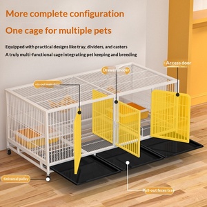 Gabbia per Gatti a 3 Livelli con Ruote, Recinto Impilabile per Cani, Gabbia Multi-Livello per Negozi di <span class=keywords><strong>Animali</strong></span>, per Gatti e Cani di Piccola Taglia - Product Image 2