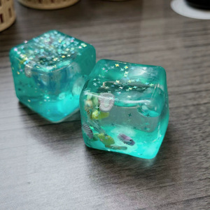 SummerRoo79 Malt Sugar Star Island Cube Teal Color with Shells and Stars Fidget Toy for Kids 8-13 Years Unisex Silicone Rubber - Product Image 4
