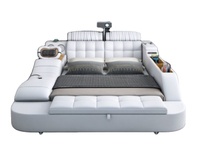 Hotsale Luxus Leder Smart Bed Multifunktion ale King Size Plattform Verstellbarer gepolsterter Stoff Soft Bed Music Speaker MDF