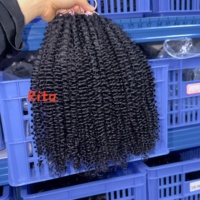 Extensions de cheveux humains au crochet, style bohème, bouclés crépus, micro-boucles sans nœuds, invisibles, avec plumes, pointe en K
