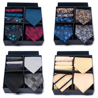 Ensemble cravate et pochette en soie artificielle 3 pièces, 1200 points, pour homme, essentiel pour les affaires, les mariages et les fêtes, classique, élégant, coffret cadeau