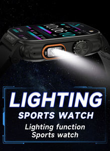Montre connectée DODOBIT P5 avec écran IPS de 1,91 pouce, lampe de poche LED, étanche IP67, moniteur de fréquence cardiaque, tracker de fitness, unisexe - Product Image 2