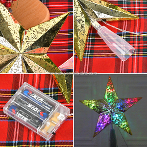 ไฟดาว LED PVC คุณภาพสูง ประดับตกแต่งยอดต้นคริสต์มาส รูปดาวห้าแฉก เรืองแสง - Product Image 4