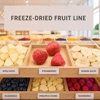 Gefreeze-droogde aardbeien, knapperig, gezonde snack, yoghurt, ontbijtgranen, topping, bakken, superfood, groothandel, bulk
