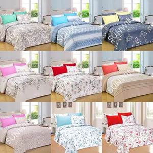 Luxury Wholesale Flower Printed 6Pieces Bed Sheet Set Modern Pattern Fitted Sheet with 4Pcs Pillow Case