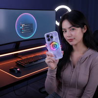 Support de téléphone magnétique RGB blanc avec refroidissement semi-conducteur pour le gaming et la création de contenu