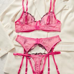 <span class=keywords><strong>Conjunto</strong></span> de Lencería Sexy <span class=keywords><strong>con</strong></span> Bordado Floral 4027, Malla Transparente, Cómodo y Sexy, Sujetador <span class=keywords><strong>con</strong></span> <span class=keywords><strong>Aro</strong></span> de Acero, Fruncido para Mujer - Product Image 5