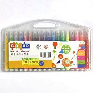 ปากกาหัวพู่กันระบายสีน้ำแบบยืดหยุ่น ผลิตจากพลาสติก สี 12/18/24/36 สี ขายส่งจากโรงงาน รับผลิตตามสั่ง - Product Image 1
