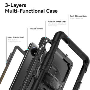 Pour <span class=keywords><strong>Xiaomi</strong></span> Redmi <span class=keywords><strong>Pad</strong></span> SE 8.7 pouces antichoc robuste Silicone support rotatif bandoulière protecteur d'écran étui pour <span class=keywords><strong>tablette</strong></span> - Product Image 2