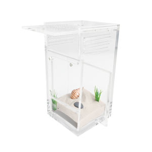 Boîte écologique pour animaux de compagnie et reptiles, en acrylique transparent avec éclairage LED, ouverture coulissante à grand volume, moderne et personnalisée, perforée - Product Image 1