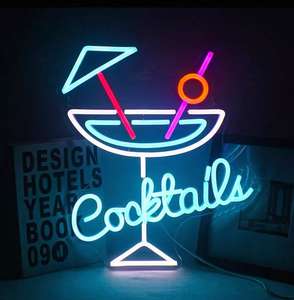 Lumière néon LED Logo de boisson pour fête Mariage Restaurant Vitrine de magasin Publicité Bars Écoles avec alimentation CC - Product Image 5