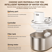 Fontaine à eau pour animaux de compagnie en acier inoxydable personnalisée OEM/ODM, distributeur d'eau automatique à détection par capteur pour chats et chiens
