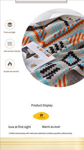 Châle tricoté Ukulélé de style bohème de luxe léger nouvelle couverture aérienne pour la climatisation pour la couverture de sieste de canapé - Product Image 3