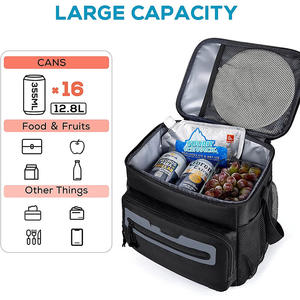 High Quality 16 <b>Cans</b> <b>Cooler</b> Bag Insulated Dual Compartment Lunch Bag With Soft Leakproof Liner Leakproof PEVA Picnic Bag - Product Image 5