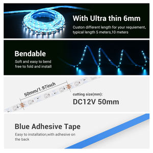 Tira de luces LED ultrafina en forma de S de 5M, luces de píxeles RGB DIY SK6812 de 6mm en forma de S, SMD3535, 60 LEDs/m, tiras LED para letreros - Product Image 6