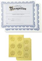 Certificat de reconnaissance et de récompense personnalisé avec logo, filigrane anti-contrefaçon et estampage à chaud doré sur papier sécurisé