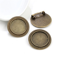 Broche à base de cabochon multi-styles plaquée argent antique et bronze antique, taille intérieure de 20 mm