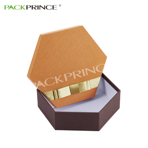 personalizado logotipo ecológico negro grande de papel de cartón de inserto de hexagonal de la caja de regalo - Product Image 4