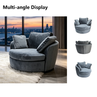 Fauteuil simple moderne en velours gris haut de gamme, convertible en canapé-lit, avec rembourrage en éponge, pivotant, fauteuil de détente de luxe pour villa
