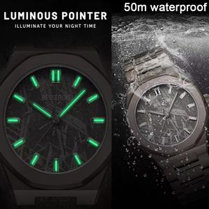 Reloj de Lujo de Acero Inoxidable para Hombre con Logotipo Personalizado OEM ODM, Estilo Ejecutivo, Mecánico, Resistente al Agua, Cristal de Zafiro, Correa de Cuero - Product Image 5