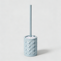 Offre Spéciale – Ensemble d'accessoires de salle de bain modernes 6 pièces en résine bleu clair, étanche et écologique, avec décor floral gaufré et accent perlé pour savon