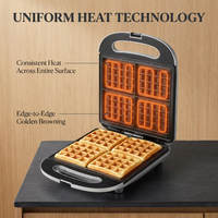 Grille de cuisson électrique double face 1400W, machine à panini, gaufrier 4 tranches, plaque antiadhésive, appareil à sandwichs