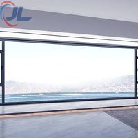 Ventanas de Estilo Americano con Diseño de Rejilla, Doble Vidrio Templado, Marco de Aluminio Revestido de Madera, Ventanas Abatibles Arqueadas
