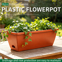 Pots de plantes auto-arrosants en plastique PP carré épaissi, trou de drainage, design minimaliste durable, capacité de 10,97 L pour le jardinage à domicile