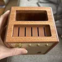 Support de plectres de guitare en bois style ampli avec rangement pour stylos, organisateur de bureau pour guitaristes, pour le rangement des plectres et des stylos, accessoires de guitare