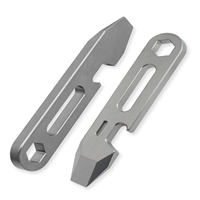 Mini Palanca Multiusos de Aleación de Titanio TGZUO, Herramienta Utilitaria EDC con Ranura para Destornillador para Supervivencia al Aire Libre
