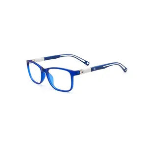 Armações de óculos unissex TR90 para crianças, modelo unissex com dobradiça flexível de 180 graus, cores de cristal quadrado leve e dobrável